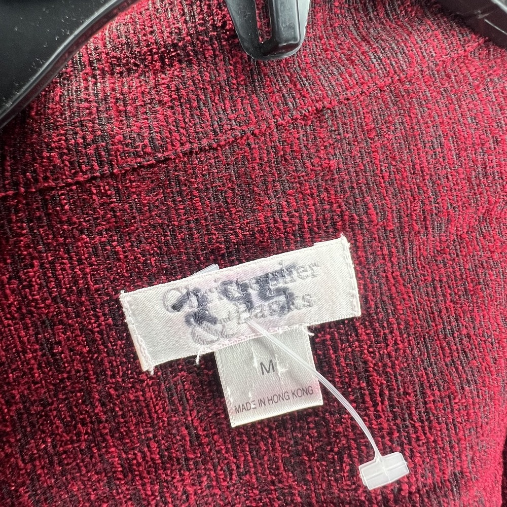 Christopher‎ & Banks Women's Red Full Zip Jacket Size M Drawstring Hem Pockets - Picture 5 of 7